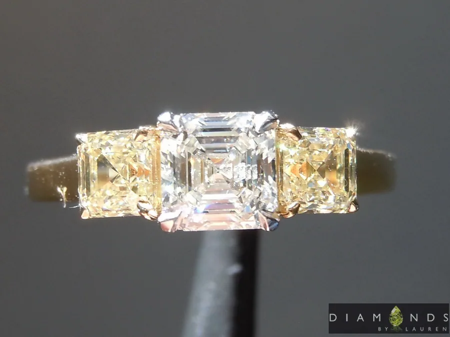 0.72ct G SI2 Asscher Cut Diamond Ring R9530