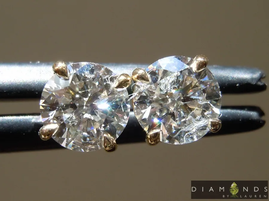 1.10ctw E-F I1 Round Brilliant Lab Grown Diamond Earrings R9560
