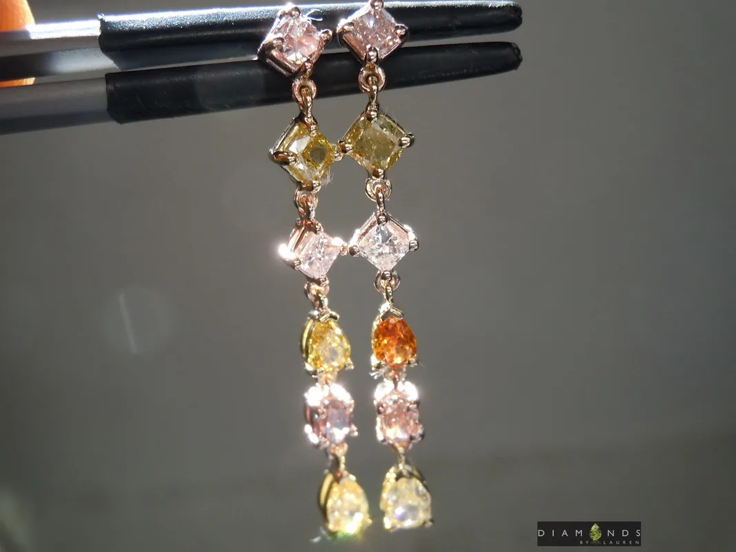 1.44ctw Fancy Colored Diamond Earrings R9563