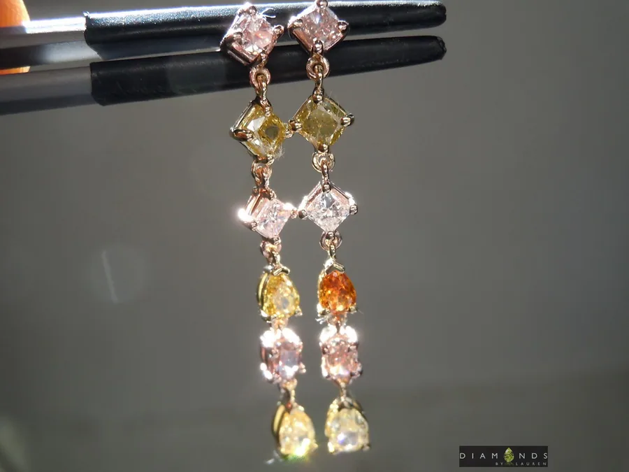 1.44ctw Fancy Colored Diamond Earrings R9563