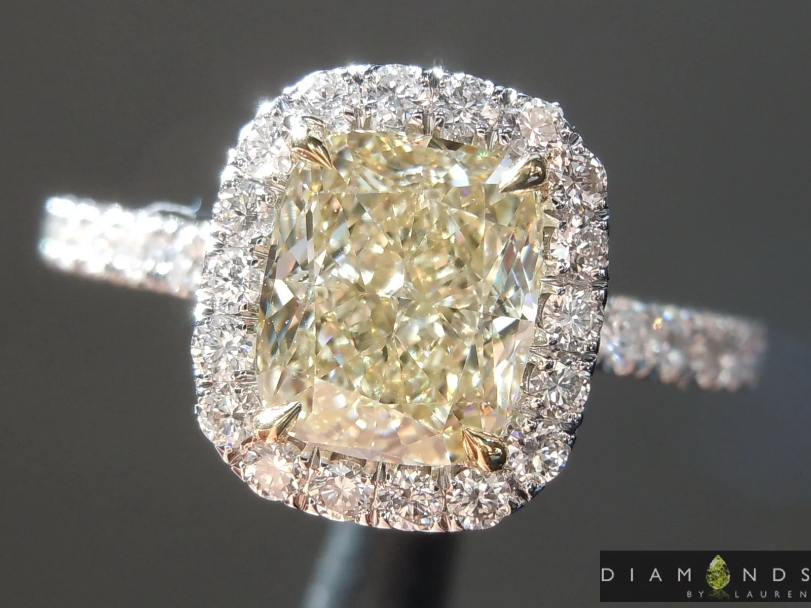 1.50ct W-X VS2 Cushion Cut Diamond Ring R9747