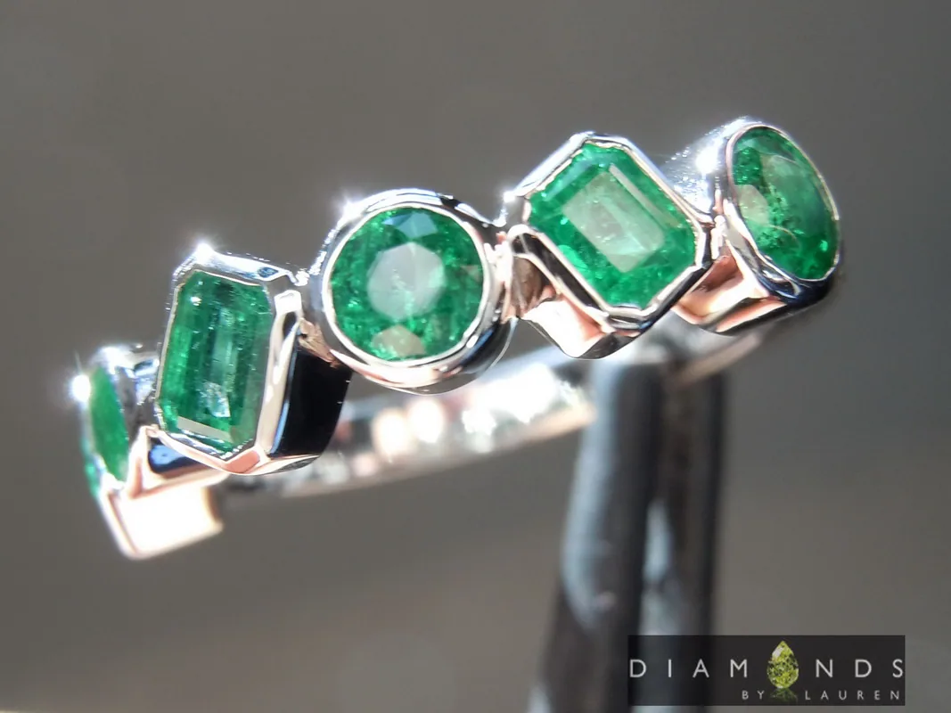 1.18ctw Mixed Shape Emerald Band R9804