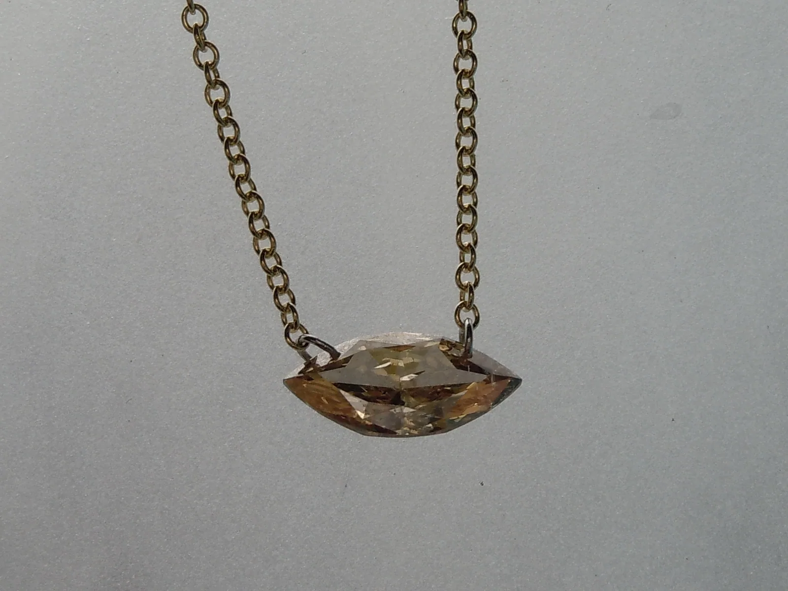 0.63ct Brownish Yellow I1 Marquise Diamond Pendant R9890