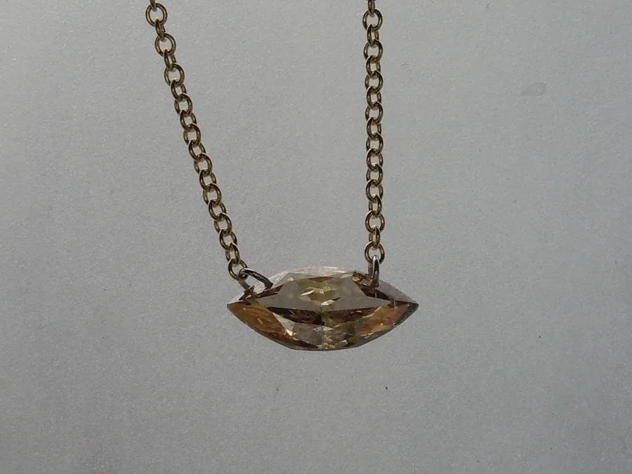 0.63ct Brownish Yellow I1 Marquise Diamond Pendant R9890
