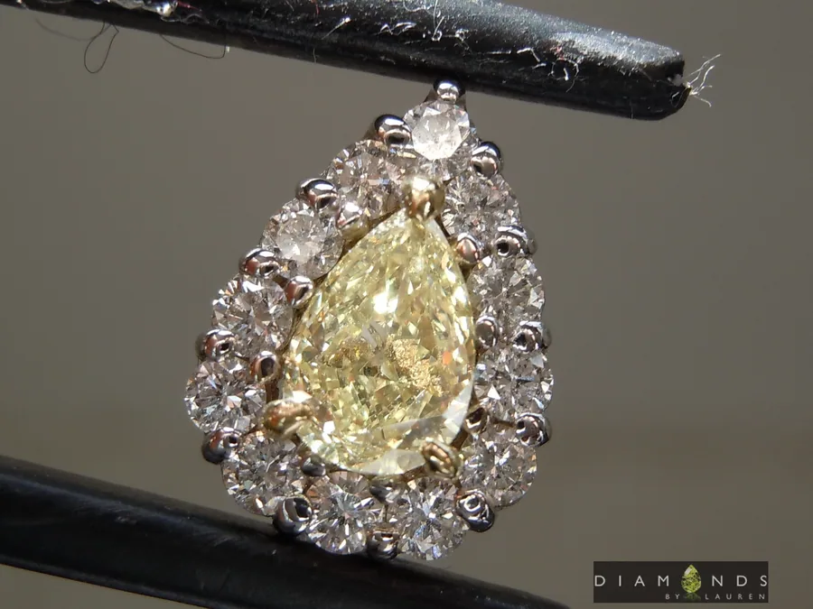 0.54ct Yellow Pear Shape Diamond Pendant R9908