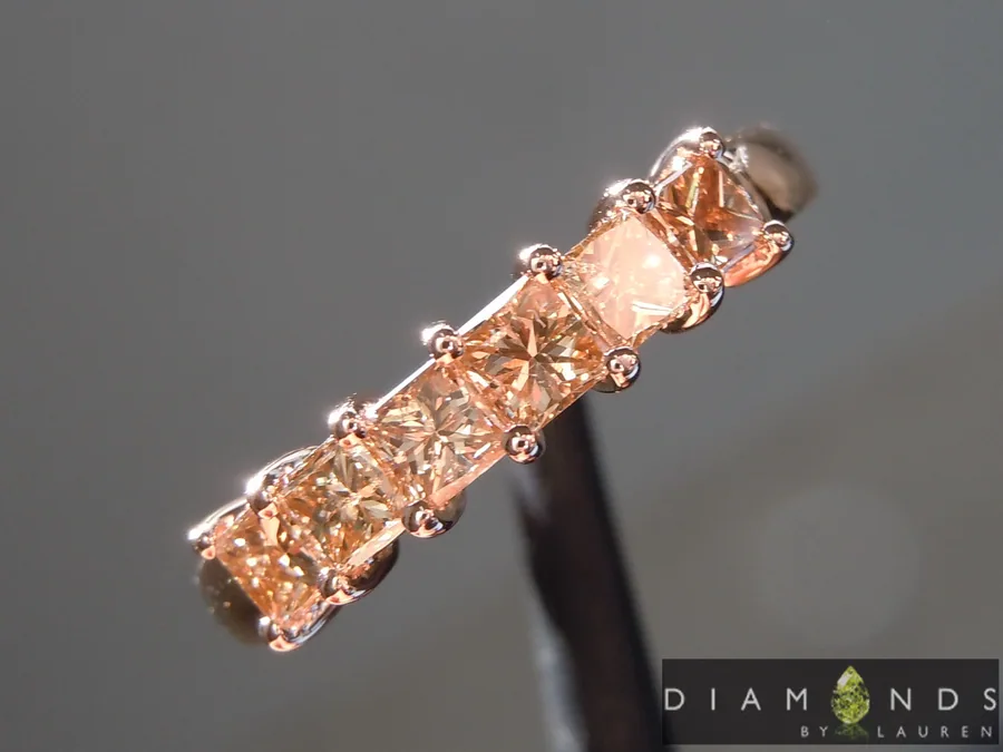 0.72ctw Brown Princess Cut Diamond Ring R9913