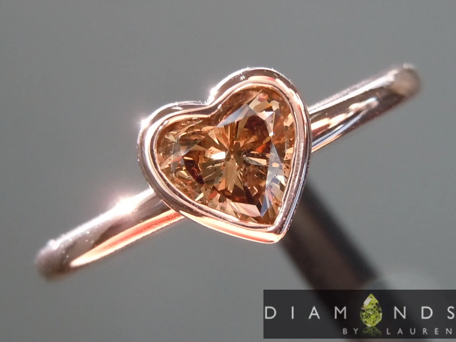 0.45ct Brown Heart Shape Diamond Ring R9916