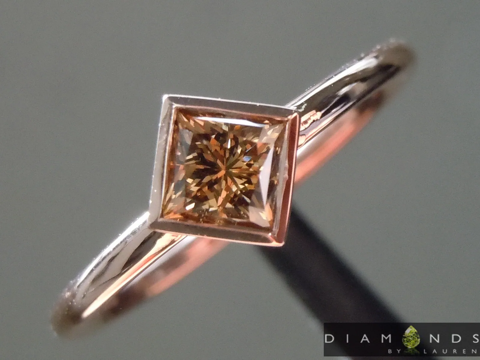 0.45ct Brown Princess Cut Diamond Ring R9961