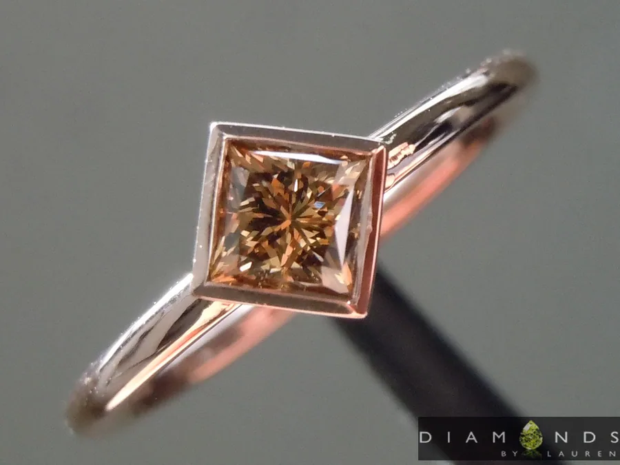0.45ct Brown Princess Cut Diamond Ring R9961