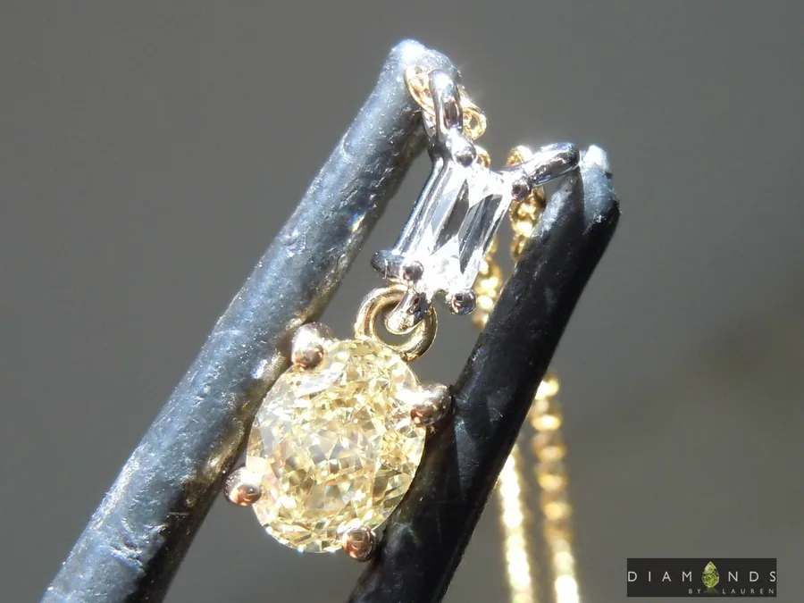0.52ct Yellow Oval Diamond Pendant R9983