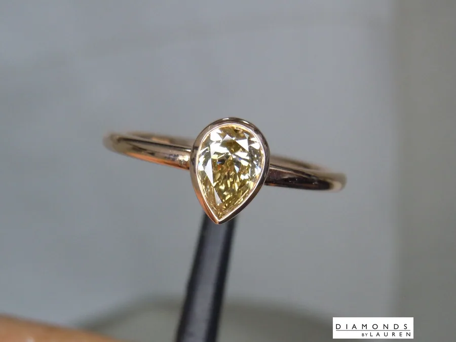 0.52ct Brown Pear Shape Diamond Ring R9994