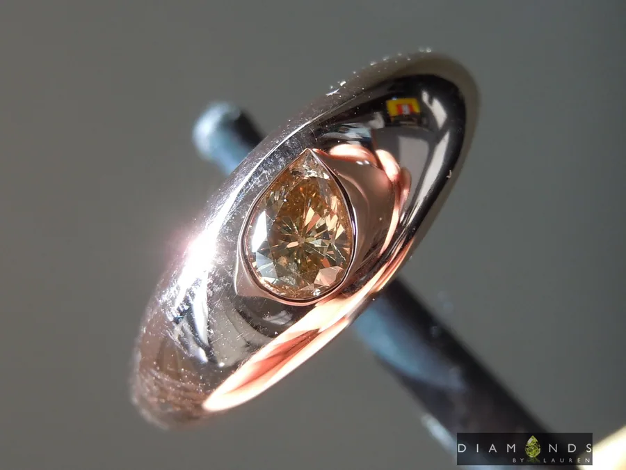 0.32ct Brown Pear Shape Diamond Ring R9995