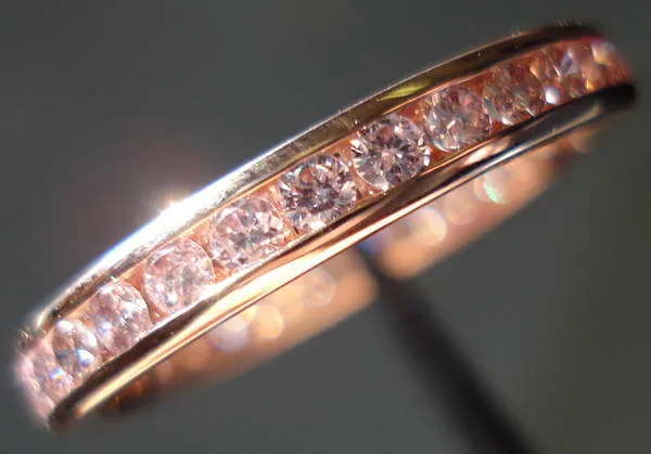 Diamond Wedding Band: Pink Gold with Natural Pink Diamonds Precision set SO3290